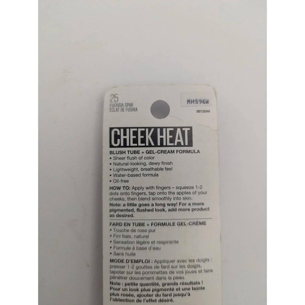 Maybelline Cheek Heat Gel-Cream Blush Tube 25 Fuchsia Spark 0.27 fl oz New Sheer